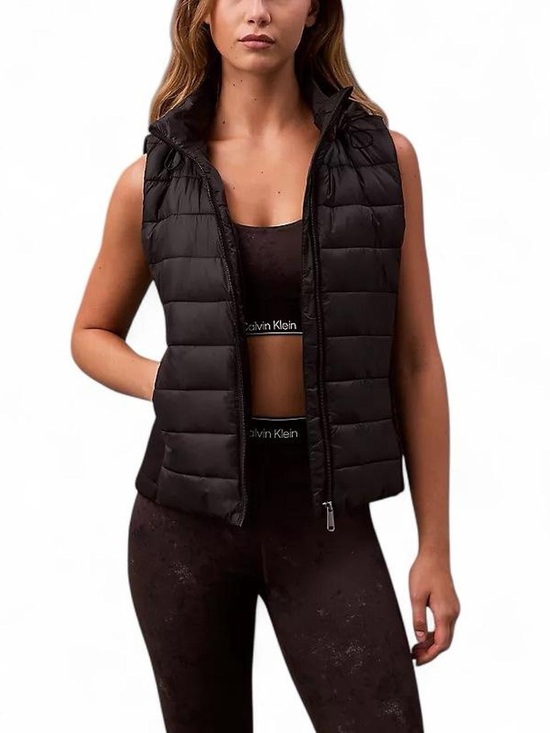 Calvin Klein Jackets & Blazers - Calvin Klein Infinite Stretch Water Resistant Hooded Puffer Vest Black Women’s L